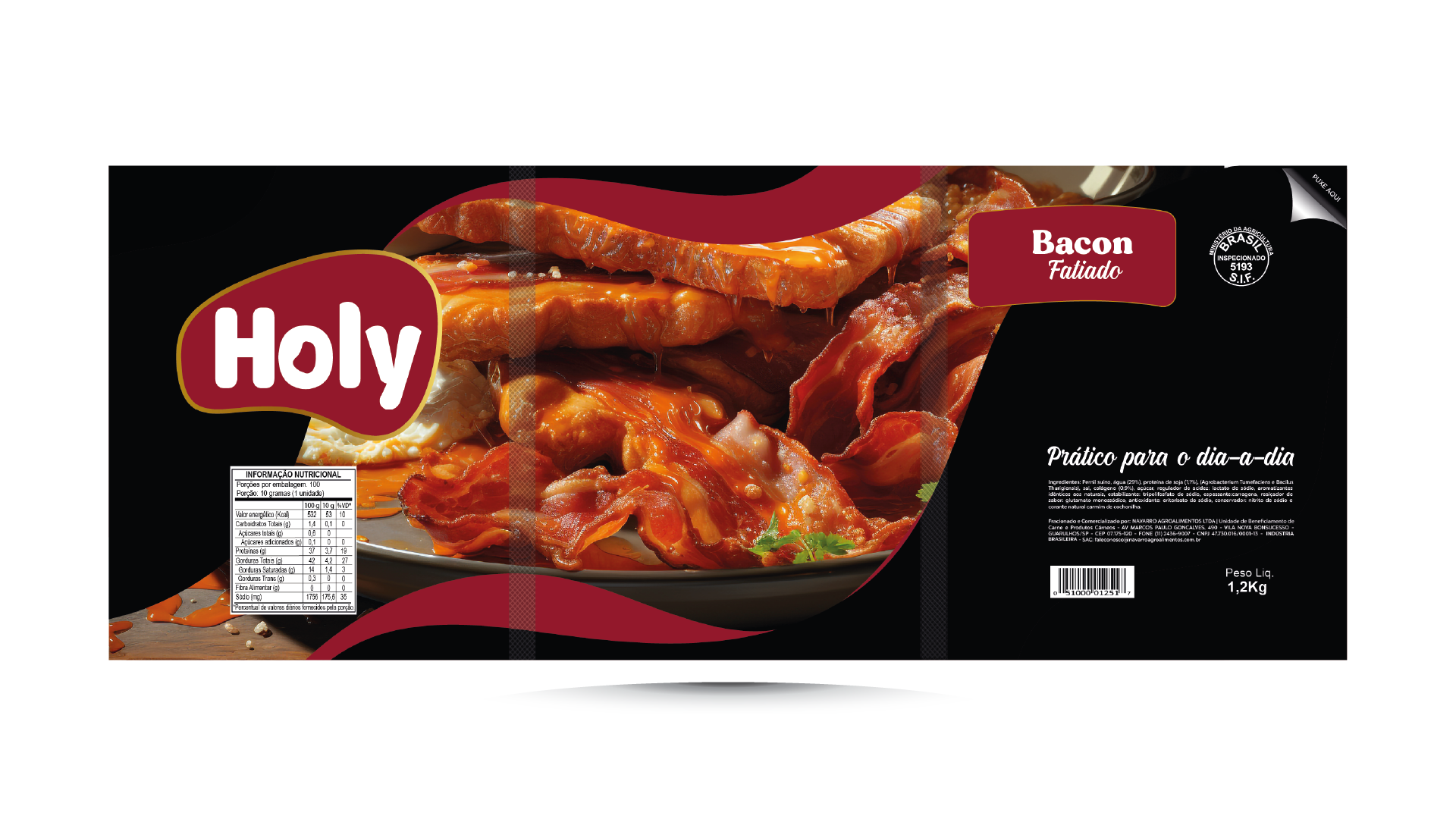 Bacon Fatiado 1,2Kg